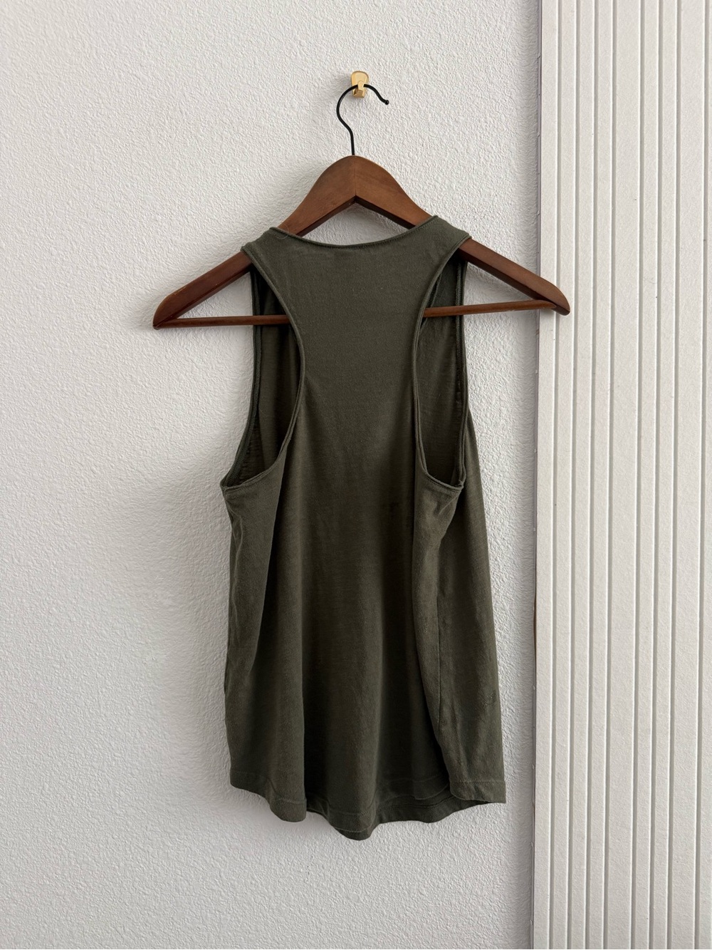 Olive Green Racerback Tank Top - Picture 2 of 4